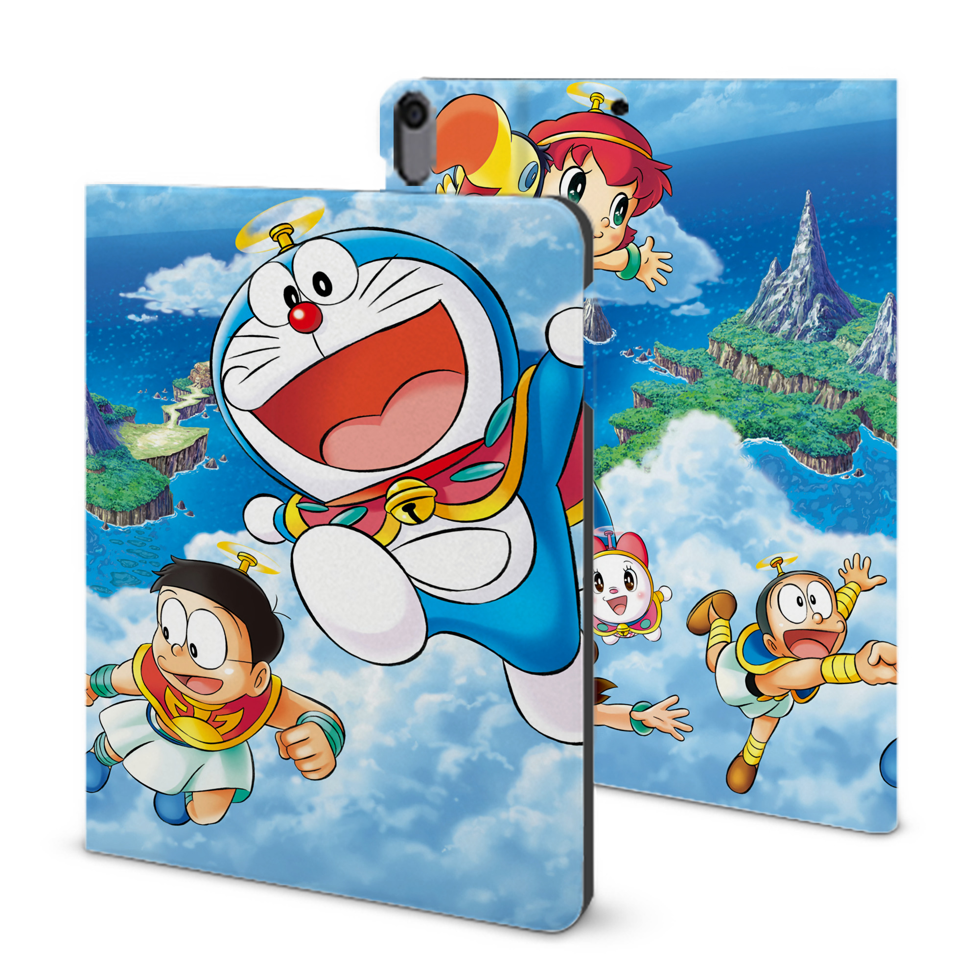 （画像用） ドラえもん Doraemon IPad ケース ブック型 PUレザー TPU 耐衝撃 軽量 薄型 ペン収納なし 全面保護 IPad 各モデル対応